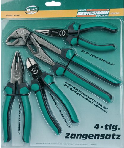 Brüder mannesmann tænger sæt 4 dele (hobby) - 10997