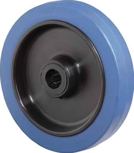Bs rollen reserve-wiel | wiel-d. 125 mm bæreevne 140 kg | gummi blå | som-d. 15 mm navlængde 50 mm | 1 stk - b61.125 b61.125