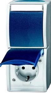 Busch Jaeger SWD overflademonteret kombination ra switch lodret blå - 4696030