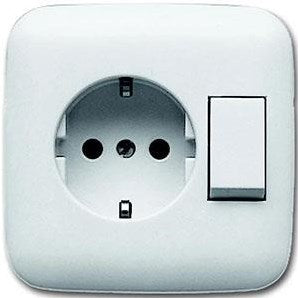 Busch jaeger hvid indbygget kombination 1-polet omskifter ra - 4691865