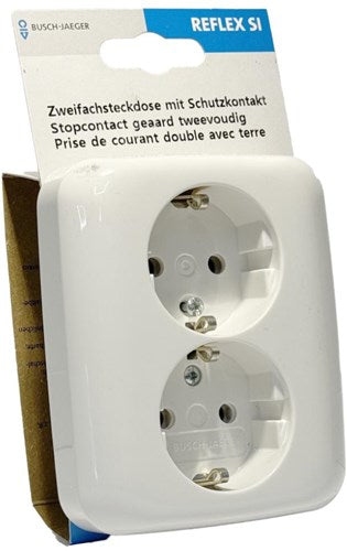 Busch Jaeger hvid indbygget fatning RA dobbelt - 4695510