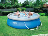 Bestway fastset swimmingpool 457x84cm + pumpe 12 volt