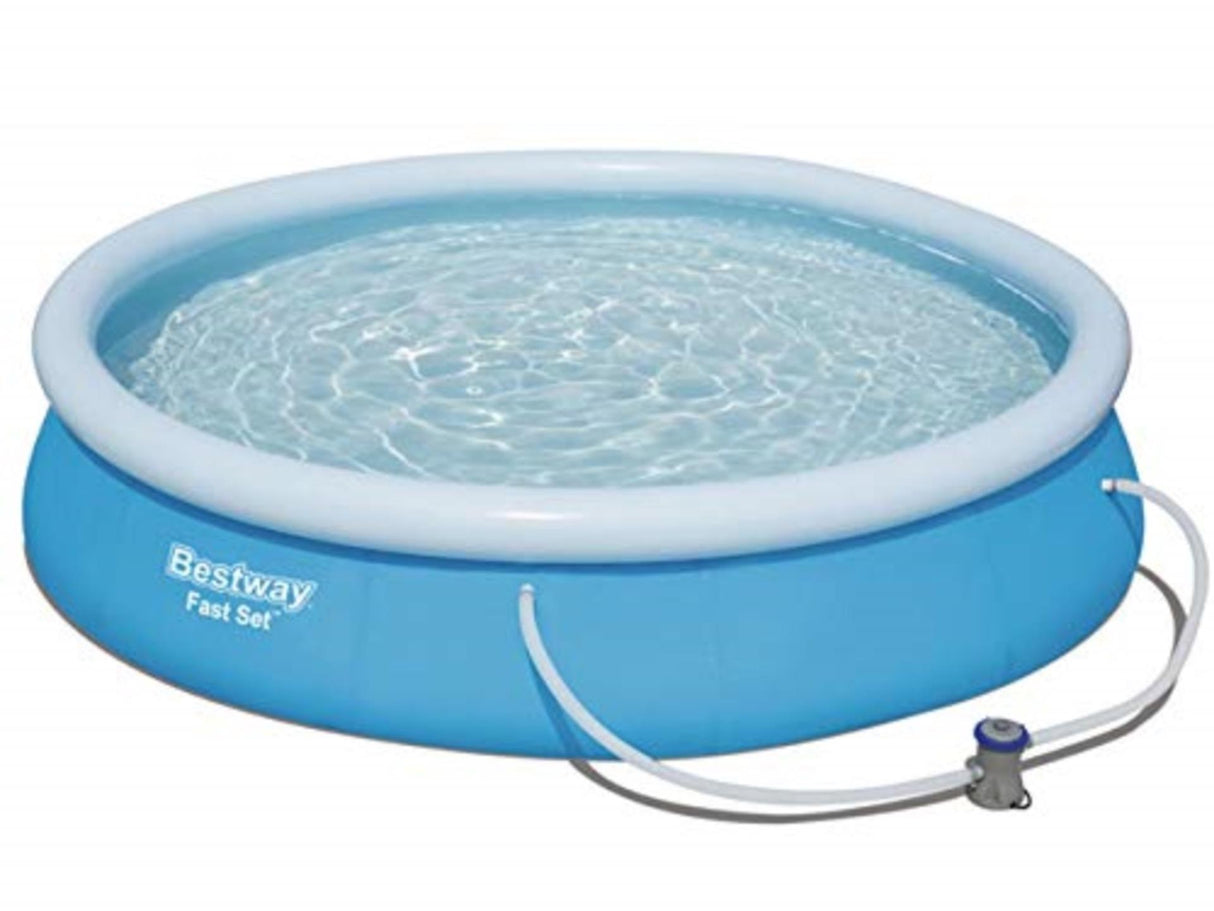 Bestway fastset swimmingpool 457x84cm + pumpe 12 volt