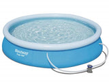 Bestway fastset swimmingpool 457x84cm + pumpe 12 volt
