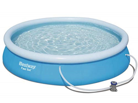 Bestway fastset swimmingpool 457x84cm + pumpe 12 volt