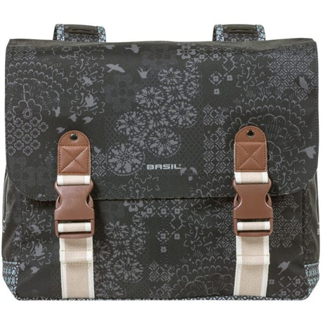 Basil Bohème Double Bicycle Bag - Black - 35L - Vand -repellent - Kunstindlæringsdetaljer