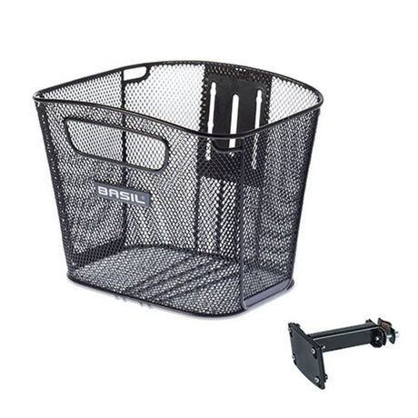Basil Bold Front FM - cykelkurv - først - inklusive basilikum FM Stam Holder - Sort