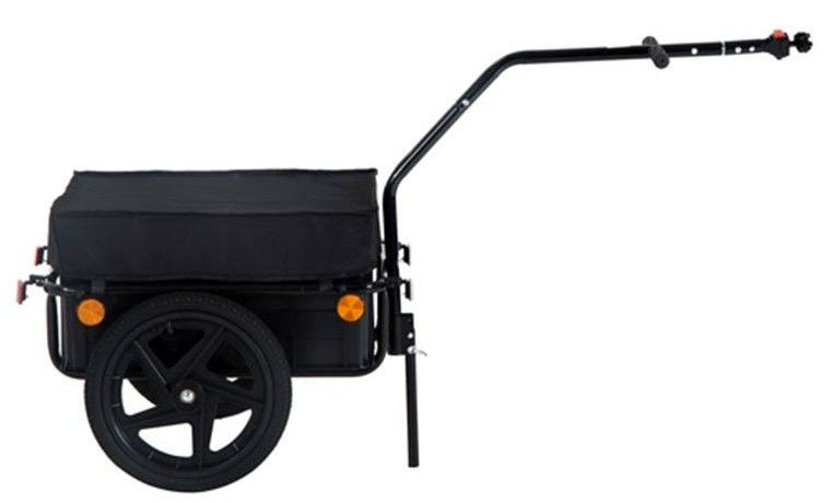 SR Bicycle Trailer 16 tommer sort stål med plastbeholder 60x45x30 cm