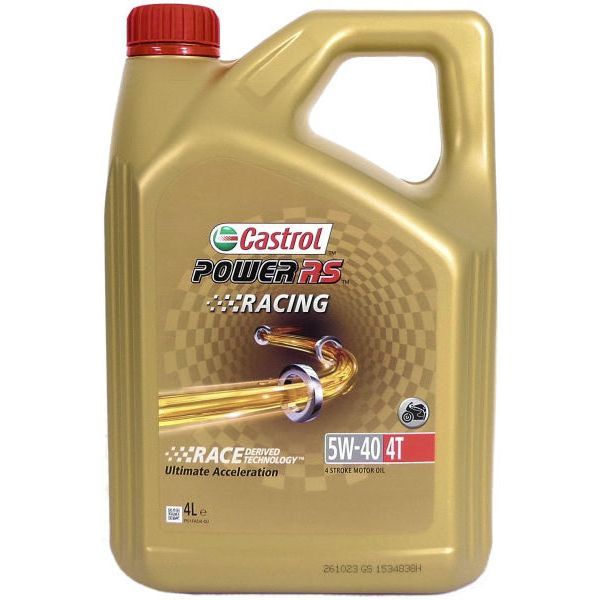 Castrol oil power rs racing 4t 5w-40 - flaske på 4 liter