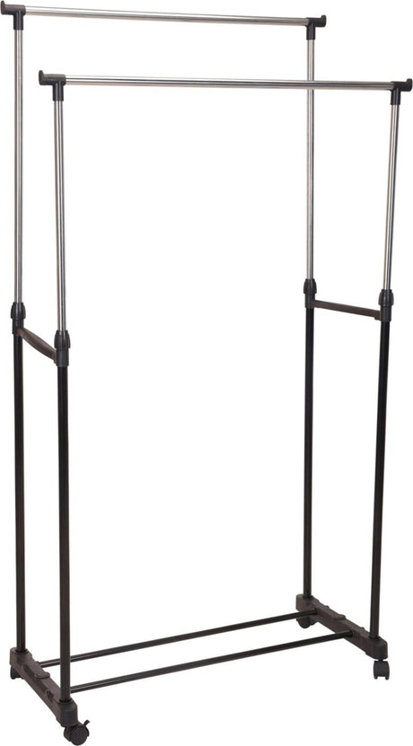 Opbevaringsløsninger Tøjstativ med hjul dobbelt 80x42x (90-160) cm