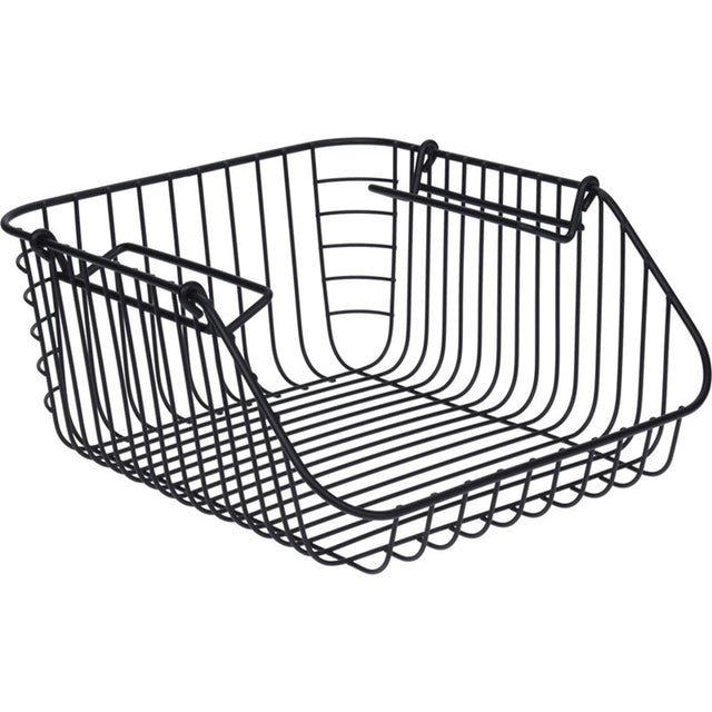 Home styling kurv metal 30x27x14cm sort