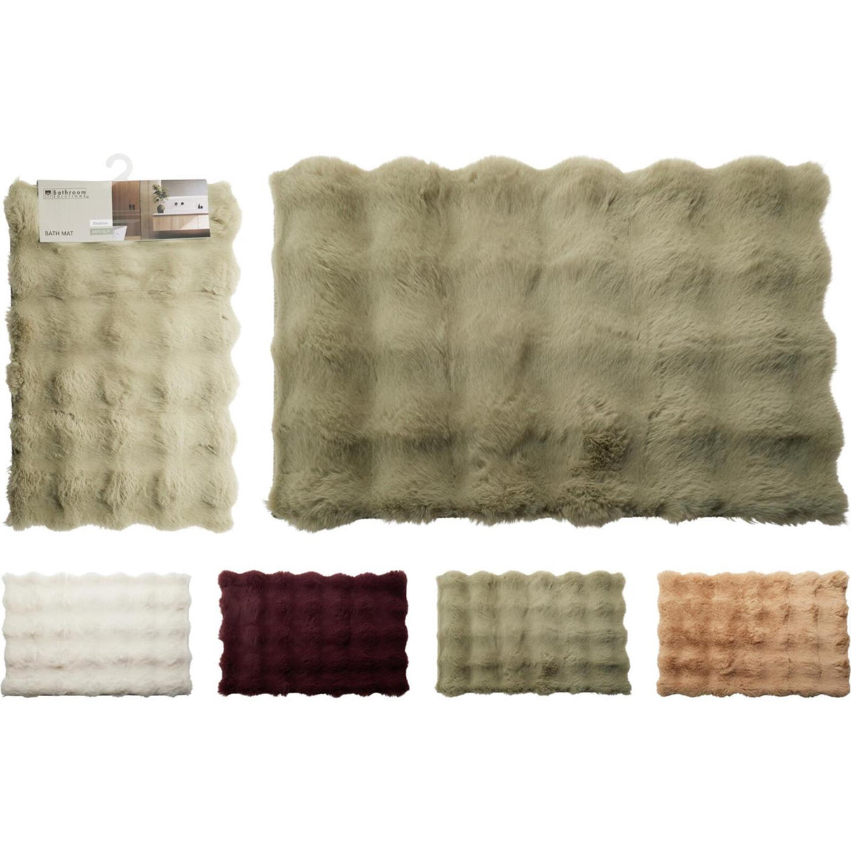 Bathroom solutions badkamermat polyester 60x40cm verkrijgbaar in 4 verschillende kleuren