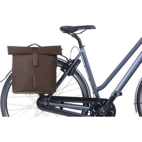 Basil dobbelt cykeltaske city mik 28-32 liter - brændt brun