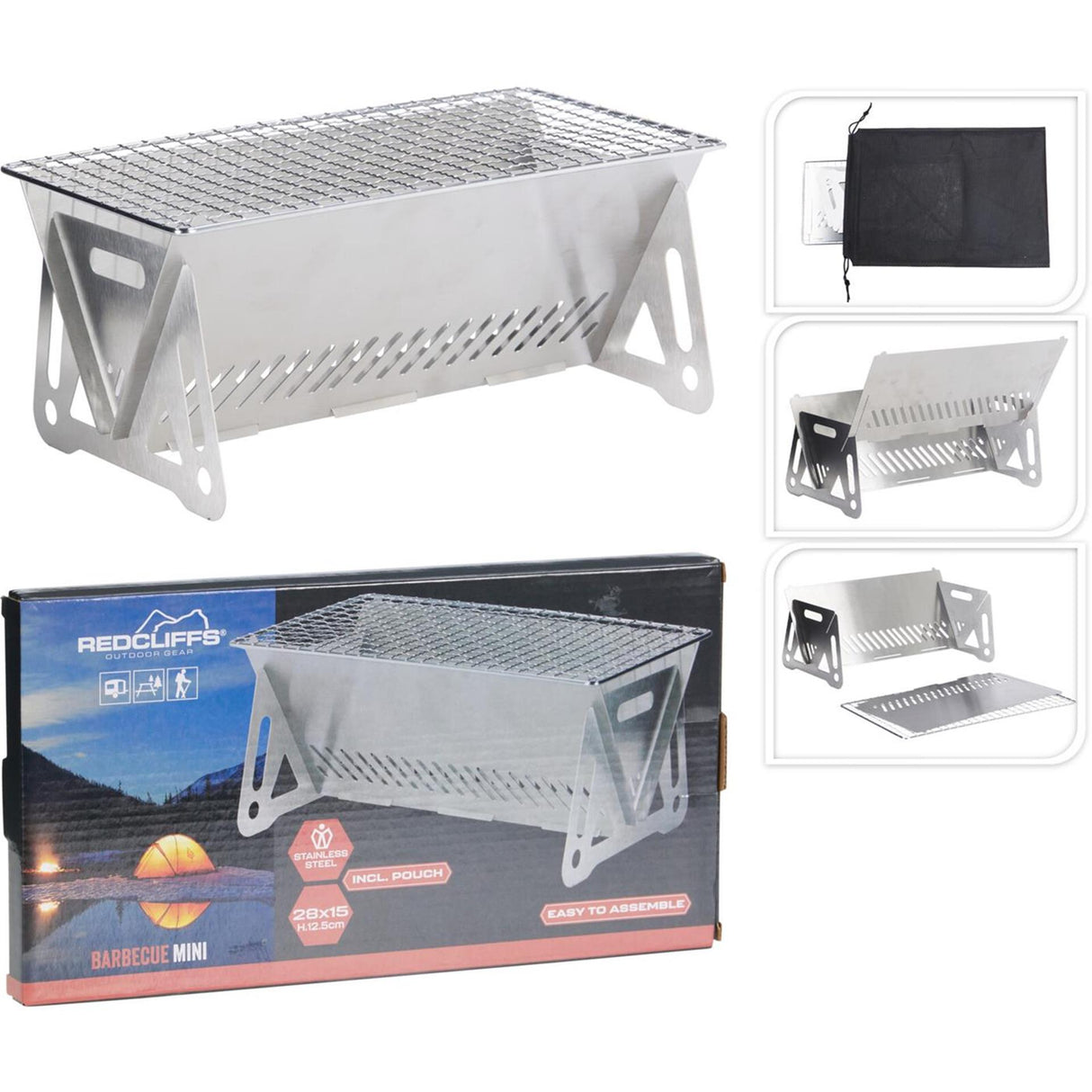 Redcliffs bbq mini opvouwbare rvs barbeque