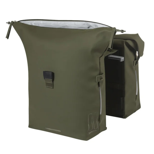 Basil dobbelt cykeltaske soho nordlicht mik 41 liter 15 x 31 x 38 cm - mosgrøn