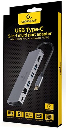 Enzo cablexpert USB-C 5-i-1 multiadapter USB-C dock 5-vejs - 9530505