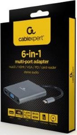 Enzo cablexpert USB-C 6-i-1 multiadapter USB-C dock 6-vejs - 9530506