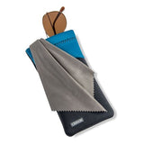 Carson Neoprene Glasses Case med mikrofiber klud - grå blå