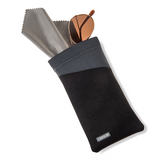 Carson neopren brilleetui med mikrofiber klud - sort grå