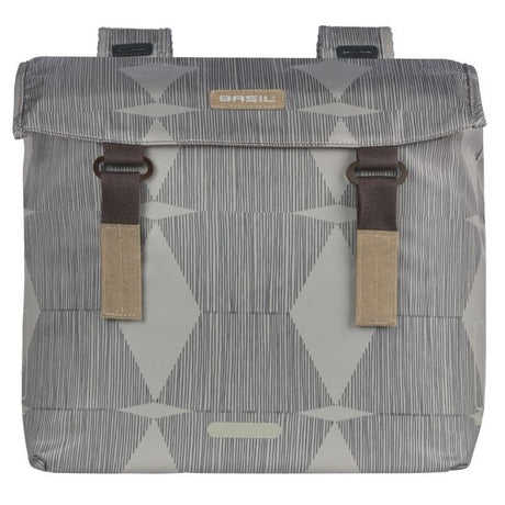 Basil elegance dobbelt cykelpose, chateau taupe, genanvendt kæledyr, universal bro, 40-49L