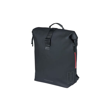 Basil Soho Nordlicht Bicycle Backpack - Sort moderne rygsæk med LED -belysning til kvinders mænds elektriske cykel - vandtæt - 17L - sort