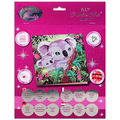 Brandunit diamant maleri - kort koala mor med unge