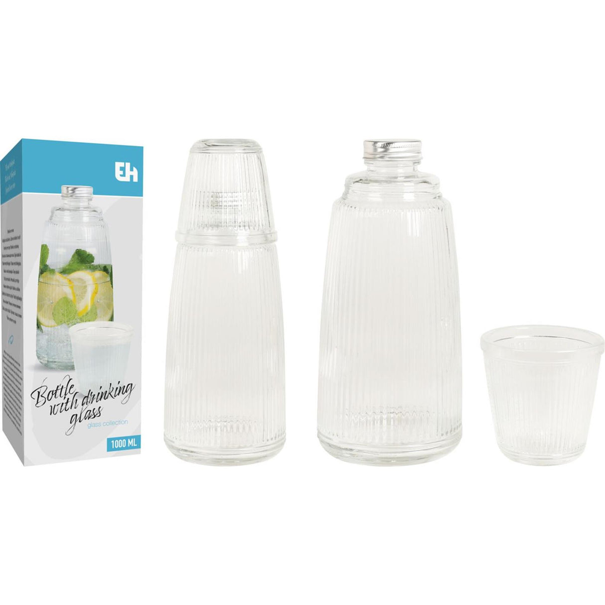 Fremragende husholdningsvandkaraffel med drikkeglas 1 liter