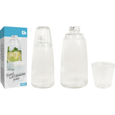 Fremragende husholdningsvandkaraffel med drikkeglas 1 liter