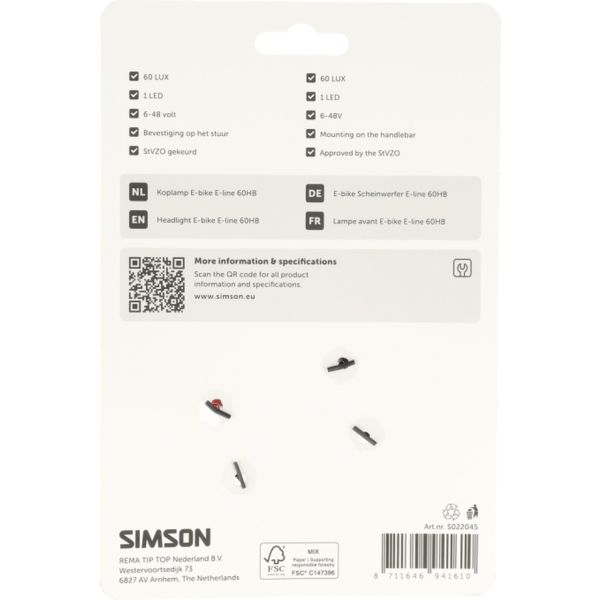 Simson forlygte aurora e-line 60hb