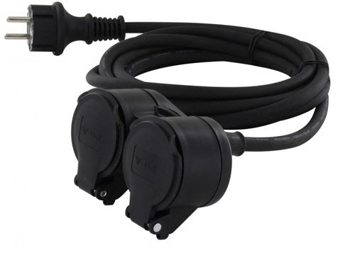 Enzo chacon forlængerledning gummi to-vejs 3x1,5qmm 10m - 1167145