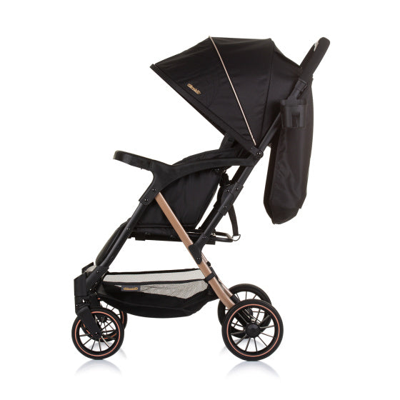 Chipolino Amber Foldbar buggy med foddæksel Obsidian sort