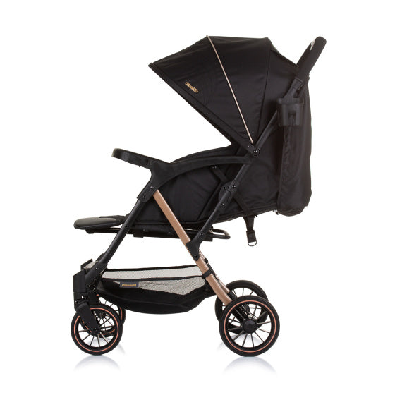 Chipolino Amber Foldbar buggy med foddæksel Obsidian sort