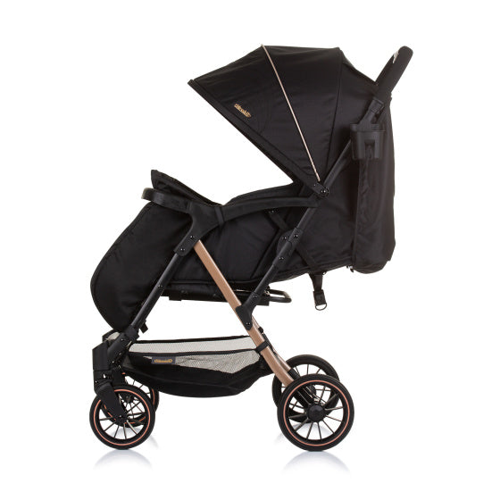 Chipolino Amber Foldbar buggy med foddæksel Obsidian sort