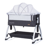 Chipolino Baby Boss Co-Sleeper med svingfunktion myggenet Anthracite grå sølv