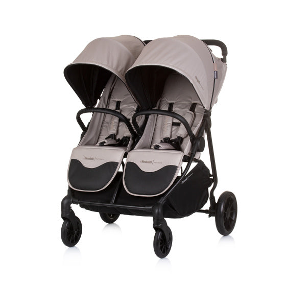 Chipolino top foldevogn til 2 macadamia beige sort