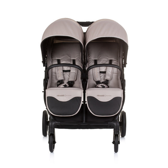 Chipolino top foldevogn til 2 macadamia beige sort