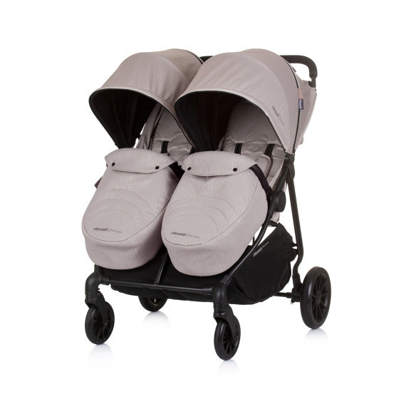 Chipolino top foldevogn til 2 macadamia beige sort