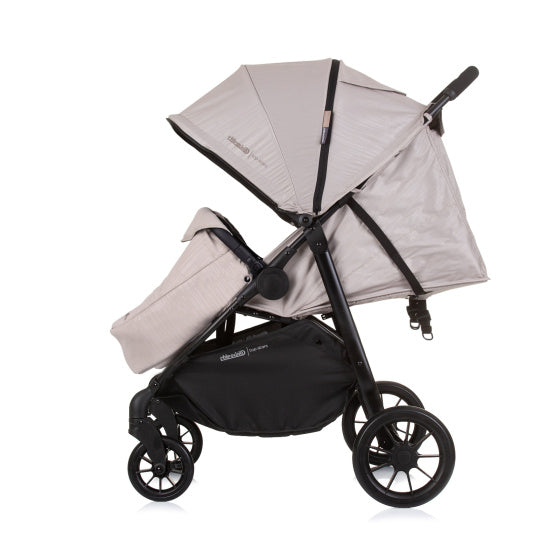Chipolino top foldevogn til 2 macadamia beige sort