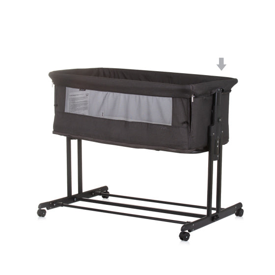 Chipolino zen co-sleeper box med myggenet obsidian sort