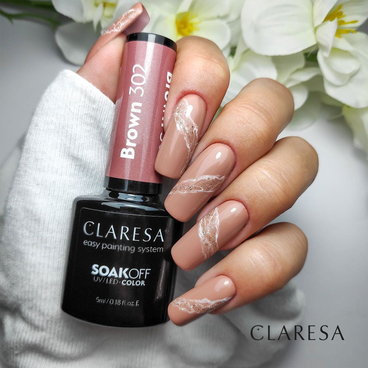 Claresa uv led gel polish 5ml brown 302 take me to the river
