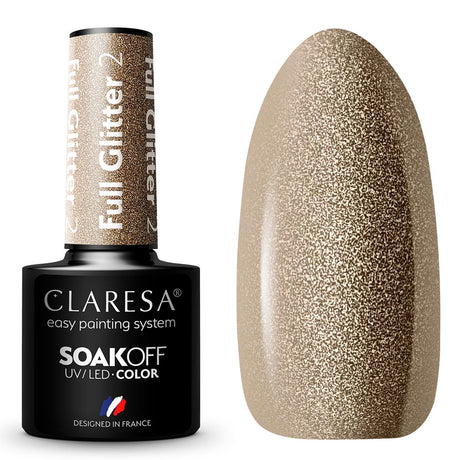 Claresa UV LED Gel Polish 5ml Full Glitter 2 Bronze
