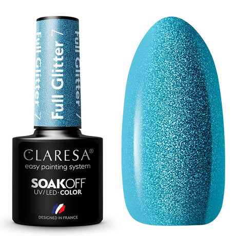 Claresa UV LED Gel Polish 5ml Full Glitter 7 Blå