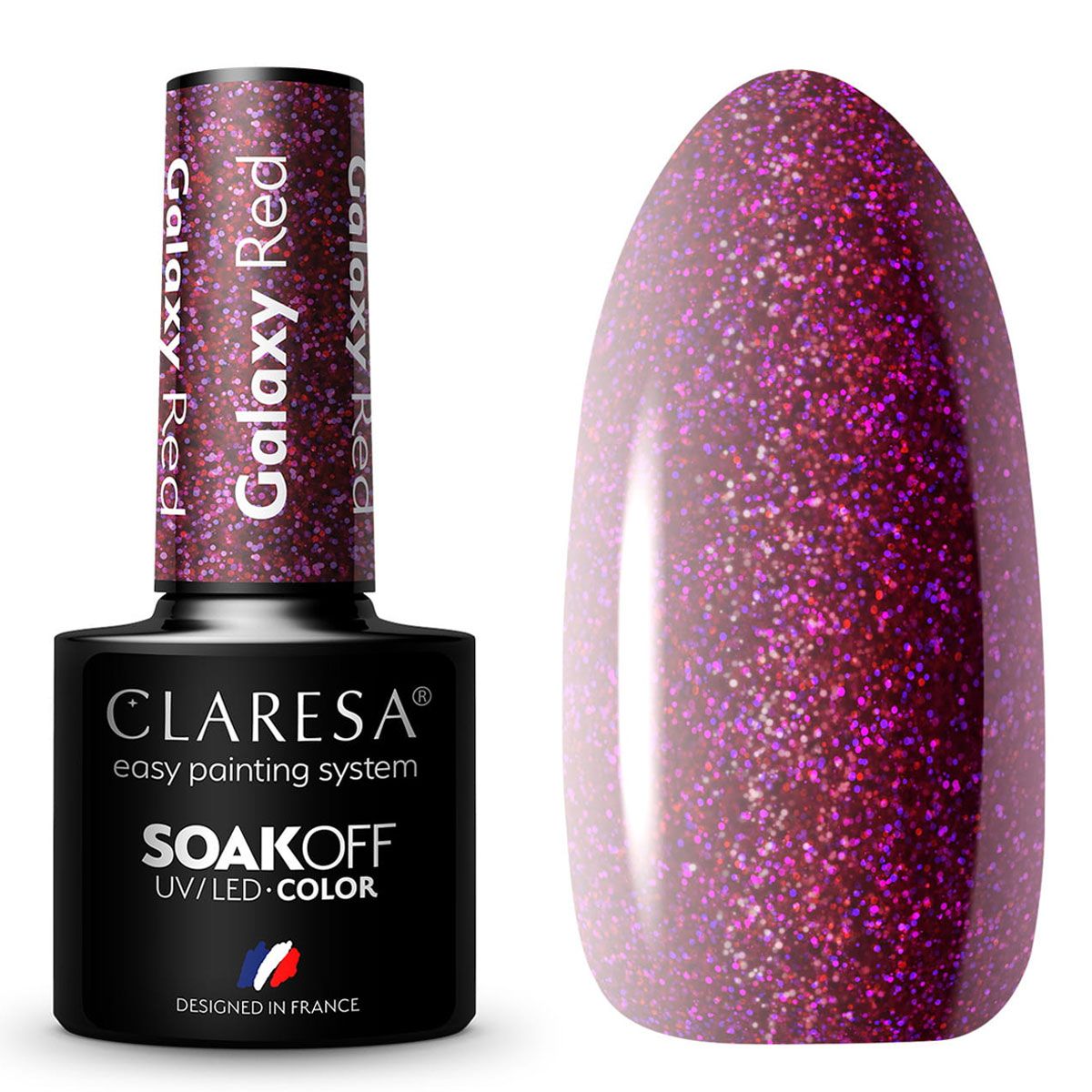 Claresa UV LED Gel Polish 5ml Galaxy Rød