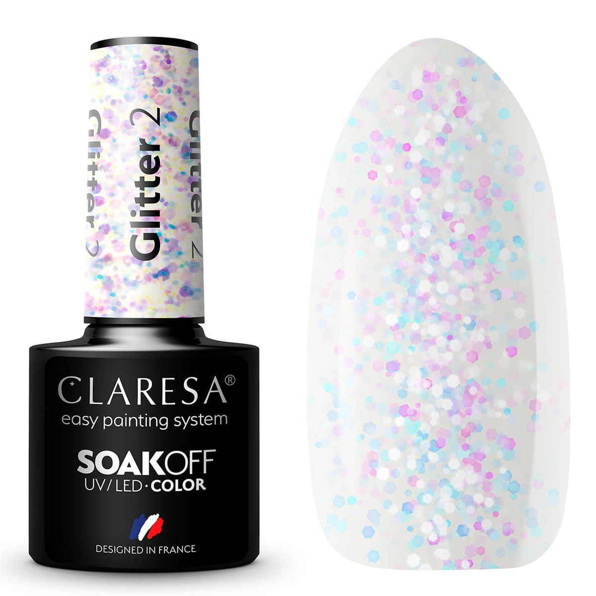 Claresa UV LED Gel Polish 5ml Glitter 2