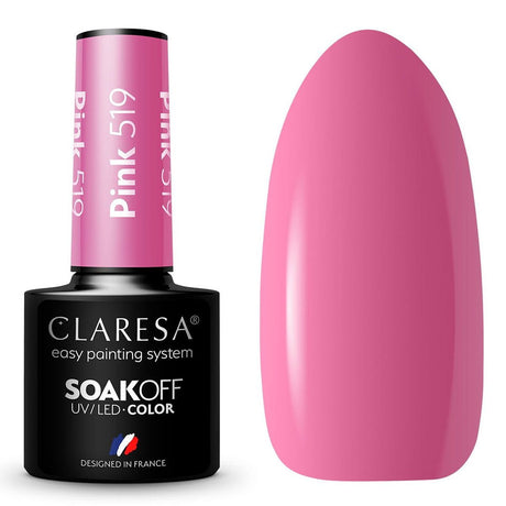 Claresa uv led gel polish 5ml pink 519 sunny garden