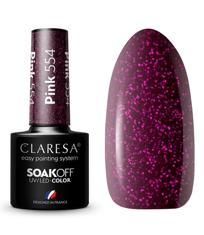 Claresa uv led gel polish 5ml pink 554 varme følelser