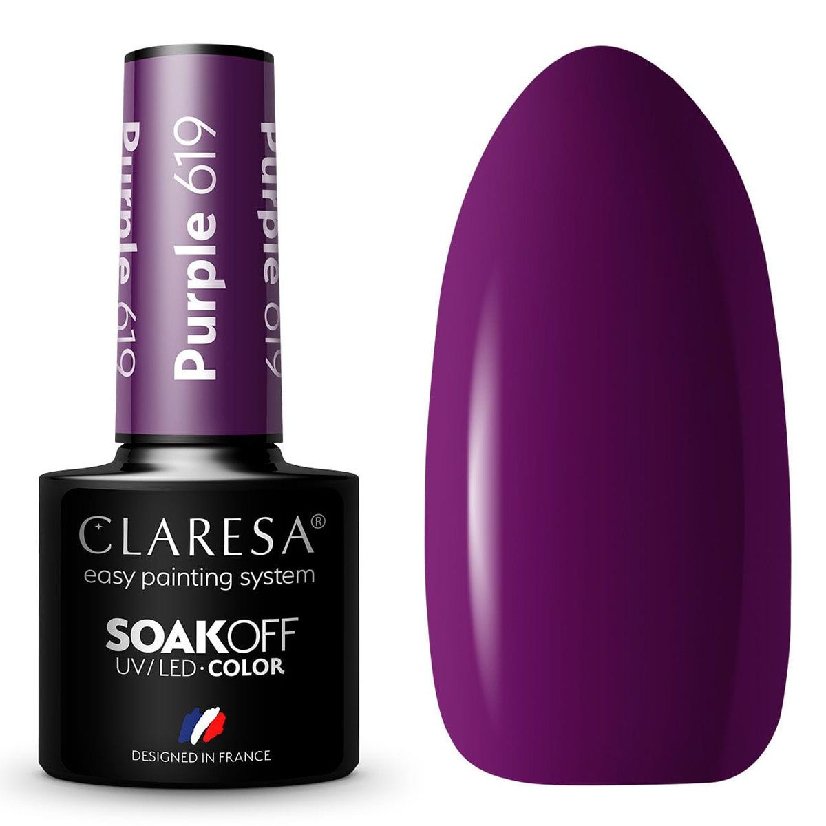 Claresa uv led gel polish 5ml lilla 619 fulde bær