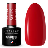 Claresa uv led gel polish 5ml rød 419 varme følelser