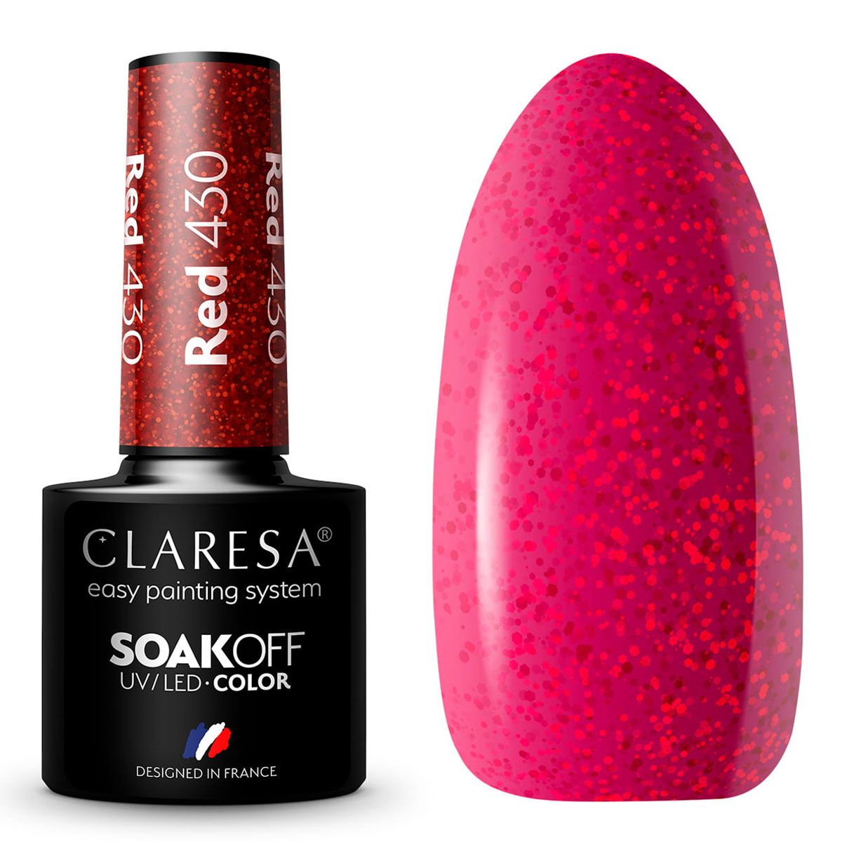 Claresa UV LED Gel Polish 5ml Rød 430 Rainbow Explosion