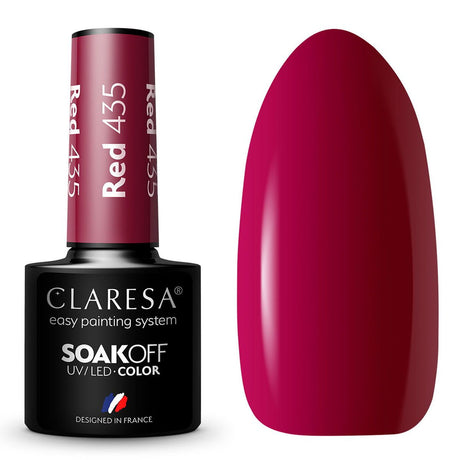 Claresa uv led gel polish 5ml rød 435 varme følelser